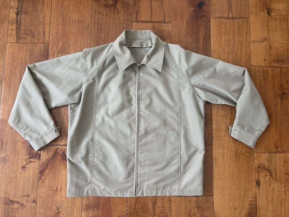 Vintage London Fog Men's Full Zip Harrington Jacket Khaki Size 42 Regular